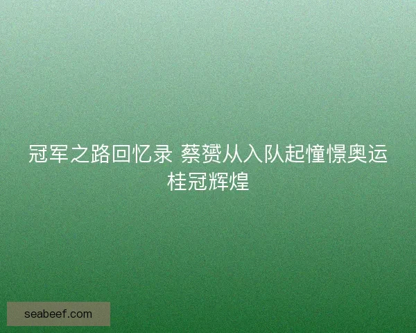 冠军之路回忆录 蔡赟从入队起憧憬奥运桂冠辉煌 冠军之路回忆录 蔡赟从入队起憧憬奥运桂冠辉煌