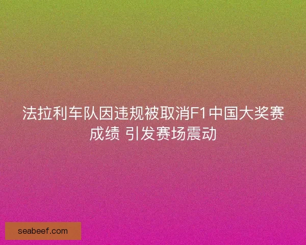 法拉利车队因违规被取消F1中国大奖赛成绩 引发赛场震动 法拉利车队因违规被取消F1中国大奖赛成绩 引发赛场震动